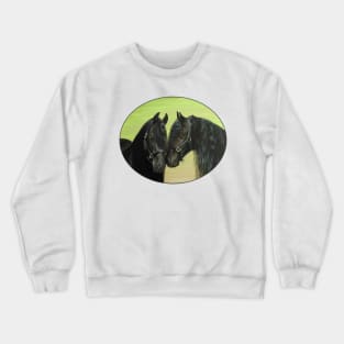 Black Friesian Horses Crewneck Sweatshirt